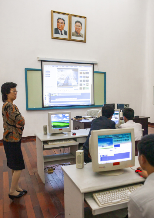 Video editing classroom in Mangyongdae children's palace, DGC, Pyongyang, North Korea