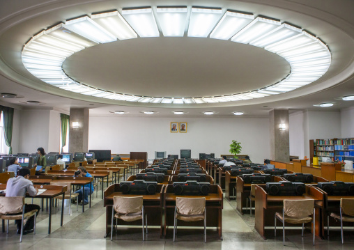 North Korean students in Grand people's study house, DGC, Pyongyang, North Korea