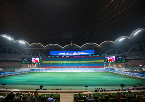 Arirang mass games with North Korean performers, DGC, Pyongyang, North Korea