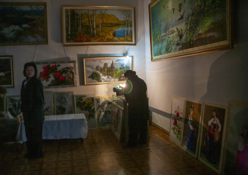 Power cut in the embroidery institute, DGC, Pyongyang, North Korea