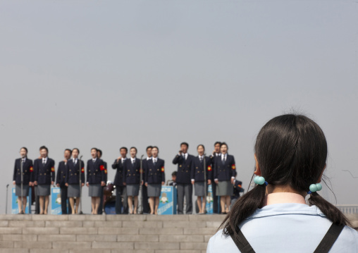 Artists with an orchestra in the international Kimilsungia festival, DGC, Pyongyang, North Korea