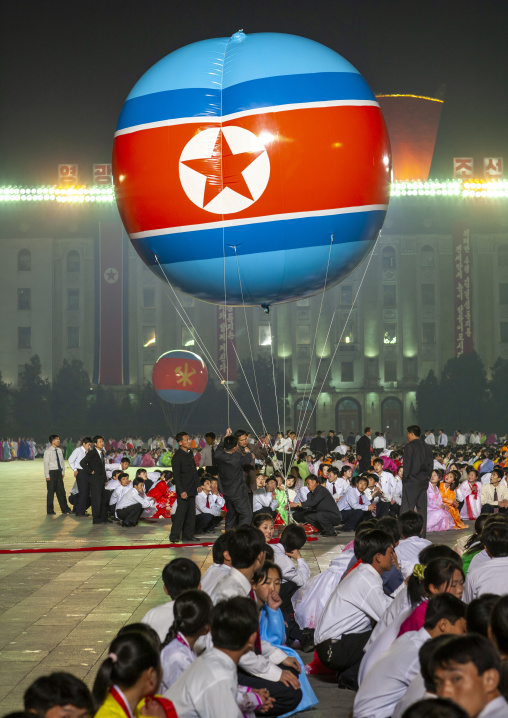 Students dancing to celebrate april 15 the birth anniversary of Kim Il-sung, DGC, Pyongyang, North Korea