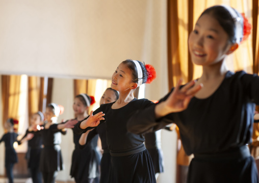 Girls attend a dance class at the Mangyongdae children's palace, DGC, Pyongyang, North Korea