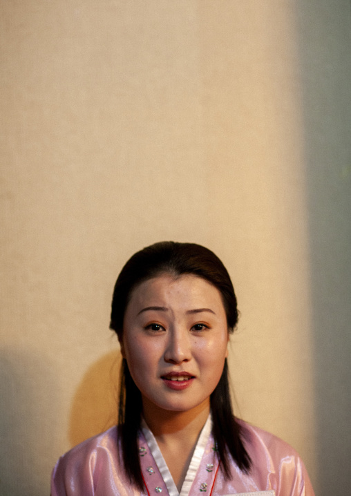 North Korean woman in a restaurant, DGC, Pyongyang, North Korea