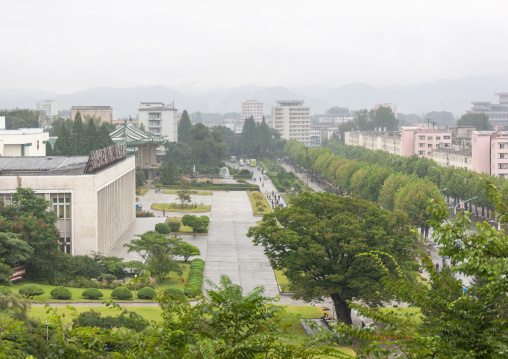 Large avenue in the city center, South Hamgyong, Hamhung, North Korea