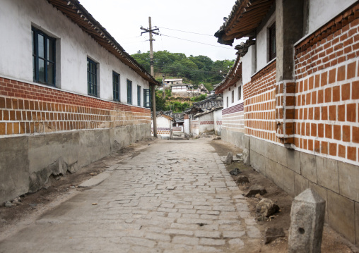 Empty street of the old quarter, North Hwanghae, Kaesong, North Korea