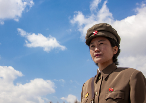 Portrait of a North Korean guide in mount Paektu, Ryanggang, Samjiyon, North Korea