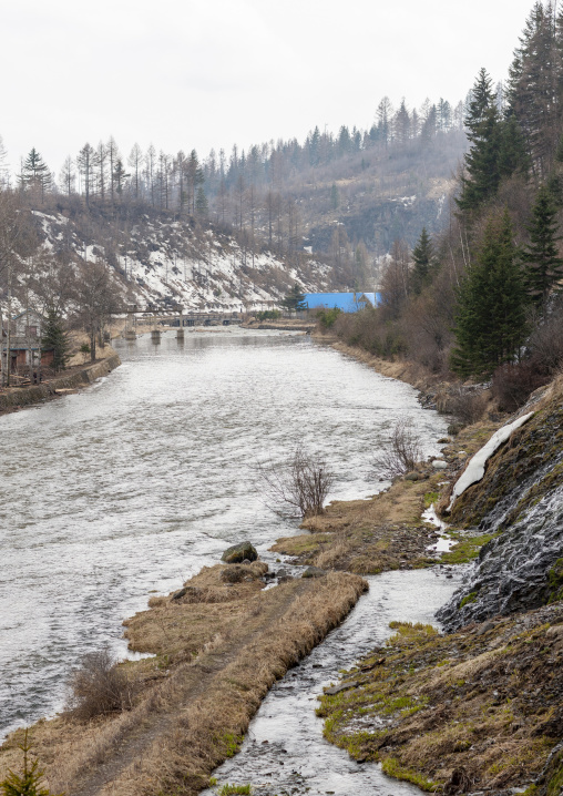 River in the countryside, Ryanggang, Rimyongsu, North Korea