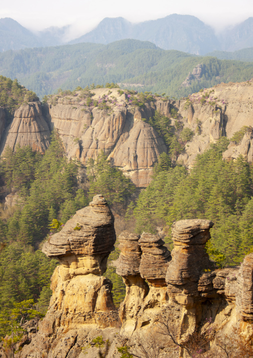 Rock formations landscape, North Hamgyong, Chilbosan, North Korea