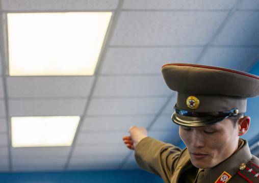 North Korean officer in the joint security area of the DMZ, North Hwanghae, Panmunjom, North Korea