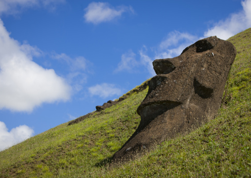 Moai in rano raraku, Easter Island, Hanga Roa, Chile