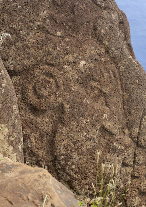 Bird man petroglyph, Easter Island, Orongo, Chile