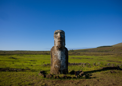 Monolithic moai statue at ahu tongariki, Easter Island, Hanga Roa, Chile