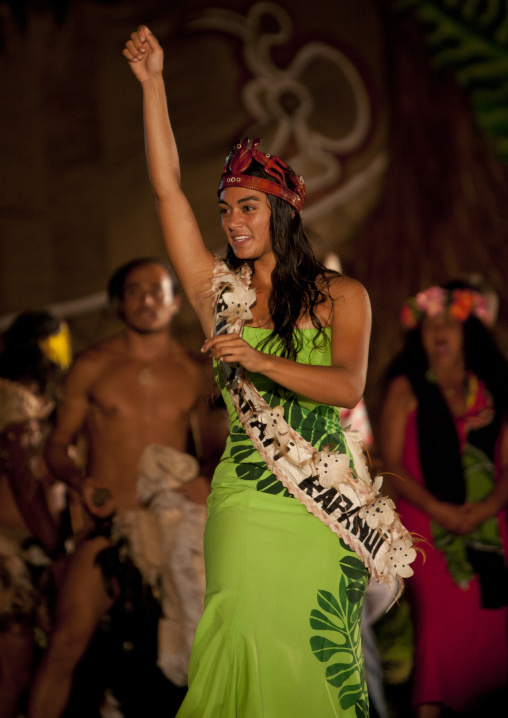 Lili Pate coronation during tapati festival, Easter Island, Hanga Roa, Chile