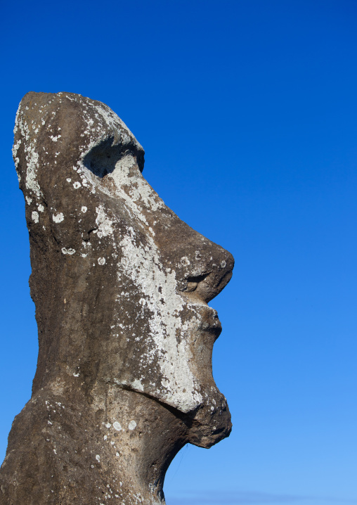 Monolithic moai statue at ahu tongariki, Easter Island, Hanga Roa, Chile