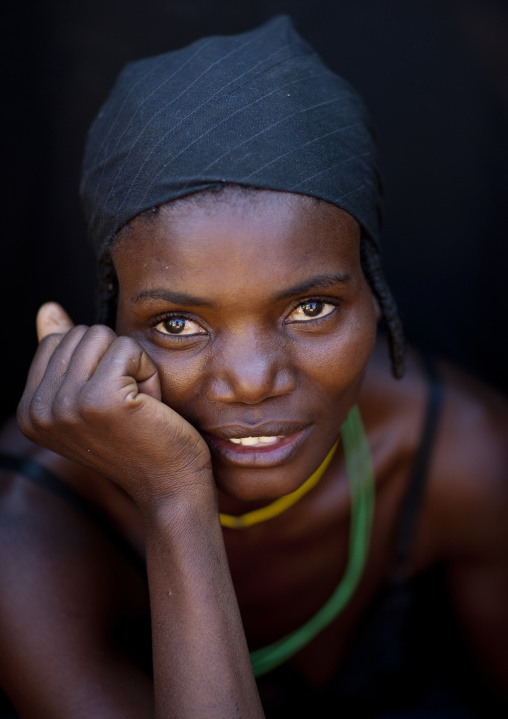 Mudimba Woman Wearing A Headband, Village Of Combelo, Angola