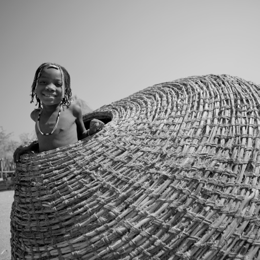 Mudimba Girl In A Giant Basket, Angola