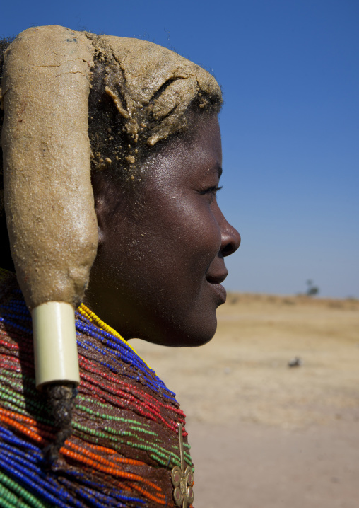 Mumuhuila Woman With The Traditional Giant Necklace, Hale Village, Angola