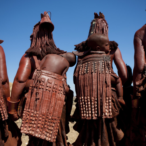 Muhimba Women With Aprons, Village Of Elola, Angola