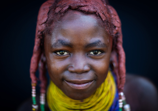 Mumuhuila tribe girl portrait, Huila Province, Chibia, Angola