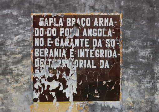 Political mural message by president Dos Santos, Huila Province, Lubango, Angola