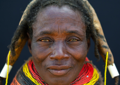 Portrait of a Mumuhuila tribe woman, Huila Province, Chibia, Angola