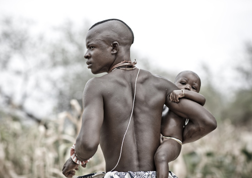 Mukubal Father With His Child, Virie Area, Angola