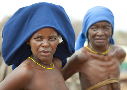 Mukubal Women Wearing Ompota Headdresses, Virie Area, Angola