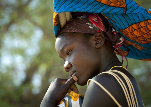 Mucubal Teenage Girl With Ompota Headdress, Virie Area, Angola