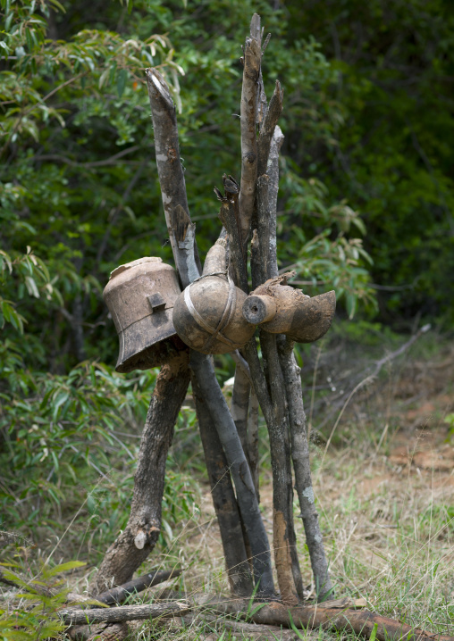 Mwila Grave Decorated With Calabashes, Angola