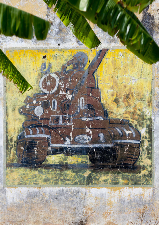 Painting Of A Tank On A Wall In Lubango, Angola