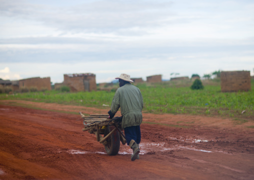 Man Pushing A Wheelbarrow On A Path, Angola