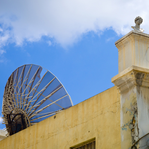 Satellite Dish On Old Colonial Portuguese House, Luanda, Angola