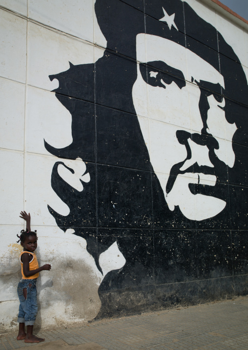 Young Girl Touching A Che Guevara Wall Painting, Sumbe, Angola