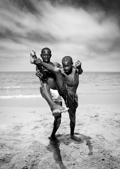 Boys Dancing Capoeira On The Beach, Namibe Town, Angola