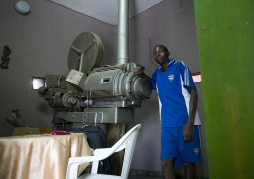 Projectionist At The Impala Cinema Theater, Namibe Town, Angola