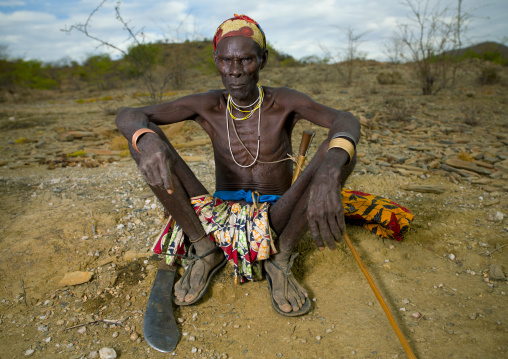 Old Mucubal Man Sitting, Virie Area, Angola