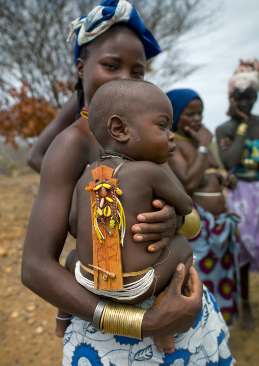 Mucubal Baby With His Ombeleketha Talisman On The Back, Angola