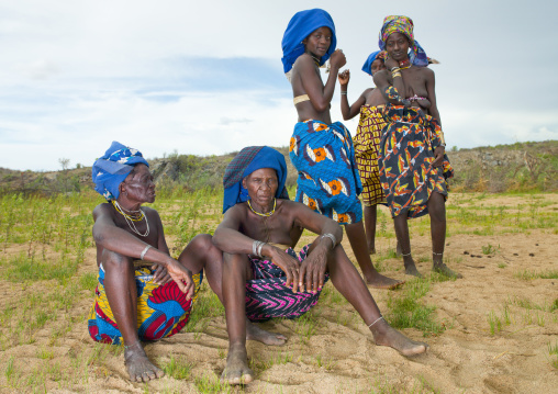 Group Of Mukubal Women And Girls With Ompota Headdresses, Angola