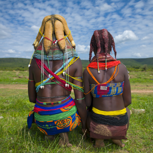 Mwila Sisters With Nontombi Dreadlocks, Chibia Area, Angola