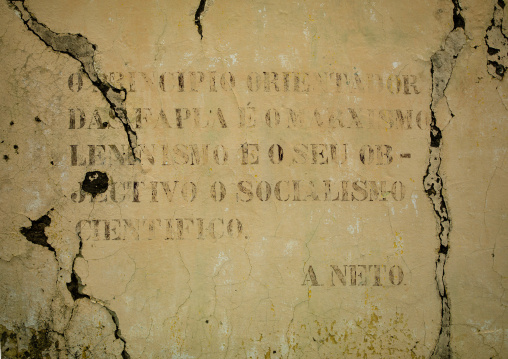 Old Communist Propaganda Message Written On A Wall, Bilaiambundo, Angola