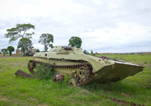 Tank Wreck From The Civil War In The Village Of Caconda, Angola