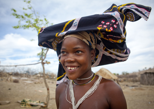 Mucubal Woman With Ompota Headdress, Virie Area, Angola