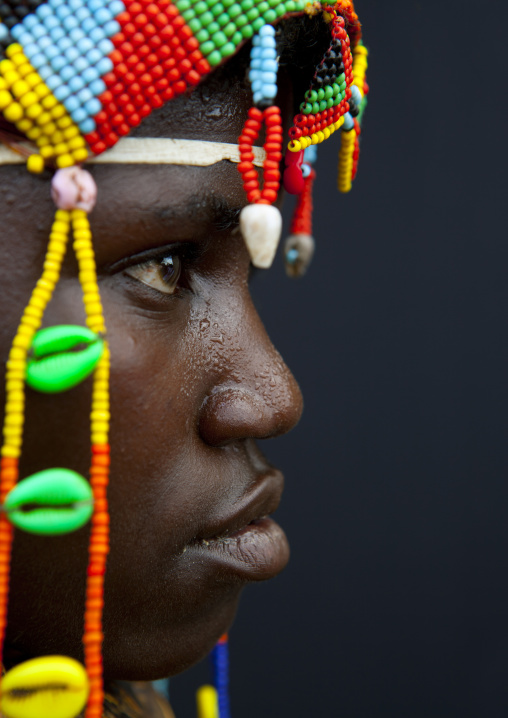Mwila Girl With Cauri Shells In Her Headdress, Angola
