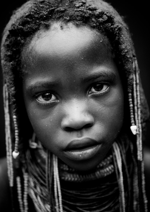 Mwila Girl With Traditional Hairstyle, Angola