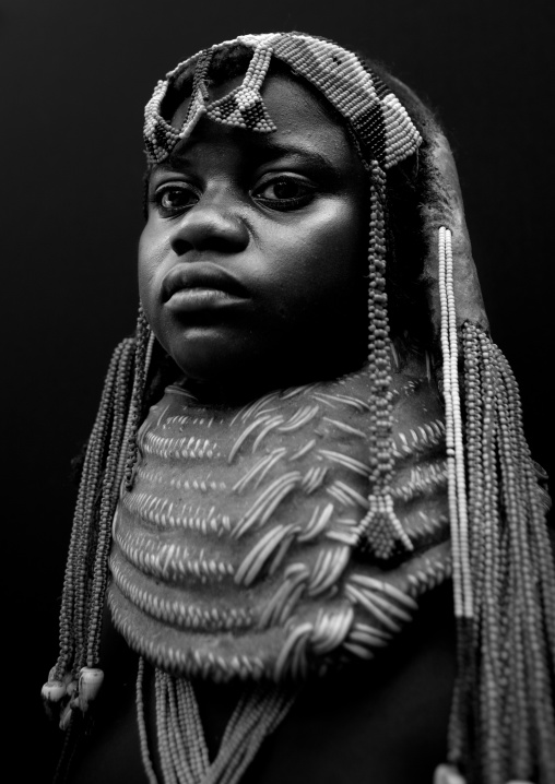 Mwila Girl With A Vikeka Necklace, Angola