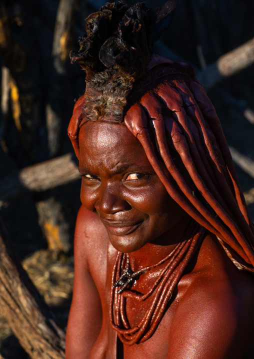 Himba tribe woman portrait, Cunene Province, Oncocua, Angola