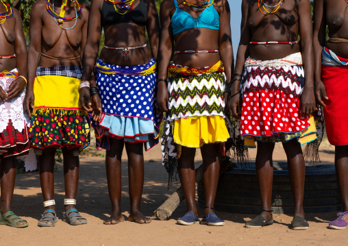 Mudimba tribe women traditional clothing, Cunene Province, Cahama, Angola