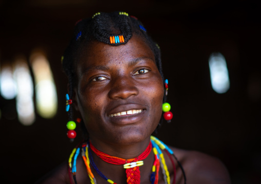 Smiling mudimba tribe woman, Cunene Province, Cahama, Angola