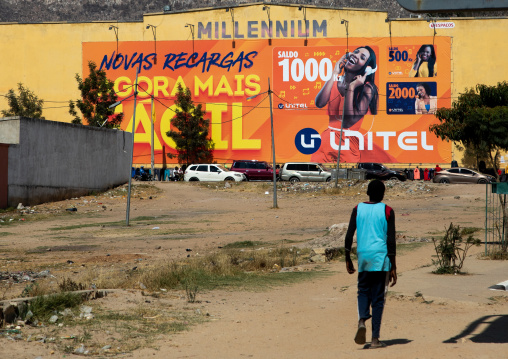 Angolan people in the city in front of millenium shopping mall, Huila Province, Lubango, Angola